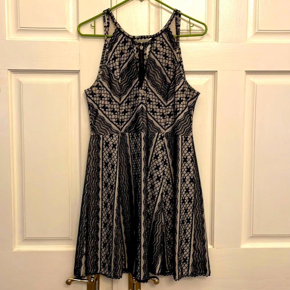 Free People Women’s Sleeveless Midi Dress, Size 10. Black Lace.